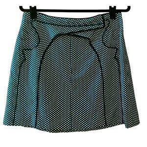 NWOT C/MEO Collective a-line cross front polka dot mini skirt